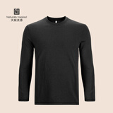 Naturally Inspired天赋灵感新款100%美丽诺羊毛260gm升级吸汗速干温控运动圆领长袖 黑灰色 10115002 M