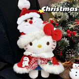 玩家小将 hallokitty凯蒂猫毛绒挂件格子裙挎包kitty挂件哈喽kitty包包 圣诞kitty
