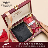 法莱阿玛尼男士钱包男奢侈品真皮短款2025新款高端头层软牛皮钱夹男生日礼物 QB002-1/头层牛皮【实木礼盒+花束】 代写贺卡打印照片联系客服