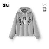 森马（Semir）商场同款|卫衣女冬字母oversize加绒2025高街打底衫101725116017