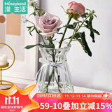 漫生活玻璃花瓶冰心款摆件束口七夕宿舍鲜花仿真花干花插花瓶水养富贵竹