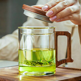 泥也茶杯玻璃泡绿茶杯茶水分离耐热加厚带过滤男士办公个人专用高端
