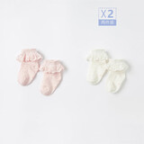 戴维贝拉davebella戴维贝拉夏女童短袜DB17732粉白色组11CM