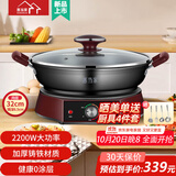 惠当家（Hui Dang Jia）加厚铸铁电煎锅电饼铛无涂层多功能家用水煎包锅电热锅不粘锅烙饼专用平底锅炒菜锅电烤锅