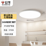 公牛（BULL）吸顶灯IP50防尘防虫卧室阳台过道灯MX-A024C-AS全白24W