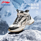 李宁（LI-NING）童鞋儿童棉鞋运动鞋男大童加绒防泼水减震回弹休闲鞋33YKCU224-1