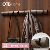 Umbra挂钩创意ins实木玄关壁挂衣架北欧墙面装饰木质墙上衣帽钩衣架钩 加长版胡桃色（八组挂钩）