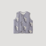 巴厘小猪儿童马甲秋冬夹棉内胆男童加厚保暖马夹女童棉服上衣宝宝打底背心 紫色麦浪 90