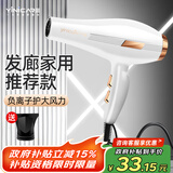 一尔 电吹风机家用吹风筒大功率专业发廊理发店专用12000大风力冷热风蓝光负离子恒温护发不伤发 高级象牙白(365天免费换新 低噪速干)