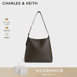 CHARLES&KEITH大容量通勤子母单肩包托特包包女包生日礼物CK2-40270966-1 Dark Moss深苔绿色 L
