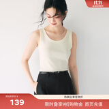 伊芙丽（eifini）蒋欣代言【经典延续】优可丝环保罗纹慵懒风休闲百搭背心女春装 米白 背心 M / 100-110斤
