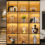 初见酒柜装饰品摆件艺术轻奢高档红酒架客厅餐边柜电视柜乔迁新居礼品 轻奢柜体17件套【设计师组合】