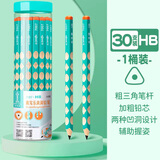 中华【热门商品】粗杆大三角洞洞铅笔HB 30支小学生练字铅笔儿童正姿矫姿三角木杆沾顶易抓握 7007 HB 