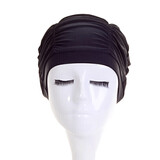 三奇 游泳帽布女士款长发护耳舒适时尚成人装备温泉用品88800黑色