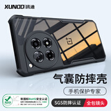 XUNDD讯迪 适用oppo一加ace3手机壳1+12r气囊防摔原神版保护壳oneplus镜头全包超薄磁吸支架保护套 一加Ace3/12R【黑·镭射纹】SGS防摔认证
