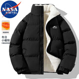 NASA MARVEL棉衣男冬季棉服男情侣装外套面包服加厚宽松百搭休闲 黑色 2XL