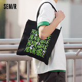 森马（Semir）帆布袋熊猫系列男单肩手提包大容量托特包105324153217