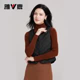 雅鹿羽绒马甲女轻薄羽绒服2026年秋冬季新款简约纯色内搭保暖休闲背心 黑色-A版 L (165) 【推荐95-105斤】