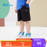 361°儿童短裤夏季男女童3-12岁透气运动裤梭织五分裤 黑 101