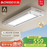 志高（CHIGO） 智能电动晾衣架升降晾衣机阳台智能晾衣机超薄隐形挂衣架晒衣架 白色+照明横杆语音
