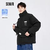 森马森马羽绒服男冬季新款宽松保暖潮酷时尚个性校园街头外套上衣 黑色90001-灰鸭绒 175/92A/L