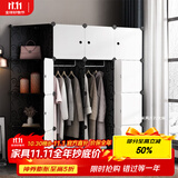 安尔雅简易衣柜收纳柜塑料储物双人双人衣橱非布非实木组装组合单人衣柜