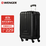 威戈（WENGER）瑞士军刀行李箱20英寸拉杆箱登机箱万向轮商务旅行箱密码箱黑色