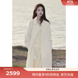 伊芙丽（eifini）蒋欣代言【高智大衣】白月光气质羊毛收腰白色双面羊绒大衣女冬 白色（19.6羊绒） M 160/84A110-120斤