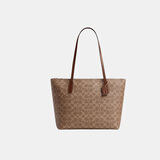 蔻驰（COACH）【品牌直供】女包ZIP TOP TOTE托特包单肩包 棕色CBT20生日礼物