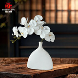 爱已装糖仿真花奶油风白色蝴蝶兰陶瓷花瓶 假花摆件 客厅餐桌装饰拍照道具