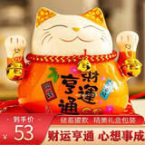 板谷山 招财猫存钱罐成人儿童储蓄罐店铺开业家居陶瓷发财猫礼品摆件