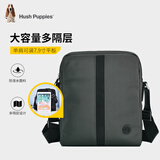 暇步士（Hush Puppies）单肩包男帆布男士单肩斜挎包大容量牛津布斜肩包商务休闲挂包男包 灰绿色