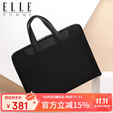 ELLE HOMME 商务男士公文包 尼龙复合帆布手提包 休闲电脑包男包03510黑色
