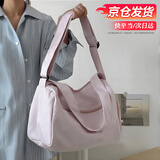 星昔运动瑜伽短途行李袋大容量手提包女士出差游泳健身包斜挎背包 粉色37*20*24cm