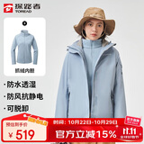 探路者（TOREAD）冲锋衣女 户外三合一抓绒可脱卸两件套防风保暖登山服防寒服外套