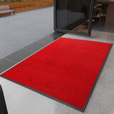 迪茵（DIYIN）大门口防滑垫入户门垫脚垫吸水地毯除尘地垫 条纹红无字60*90cm
