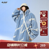 BJHG不计后果冬美式加厚仿羊羔绒棉服男潮宽松保暖毛绒情侣棉衣外套女 蓝色 M