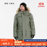 迪卡侬（DECATHLON）男女防风防水外套加厚保暖棉衣棉服棉袄男中长款派克大衣NH900 男款-卡其灰-SH900 L