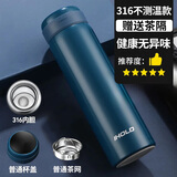 ihold智能保温杯不锈钢男女学生泡茶杯水杯子伴手礼品团购刻字定制logo 【升级316内胆】普通杯盖-蓝色500ml