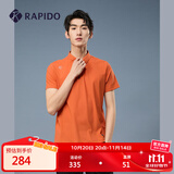 Rapido【新品】雳霹道2025新款男子舒适透气T恤休闲印花POLO衫CN4242P01 橘黄色 L 175/92A