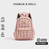 CHARLIE&KELLI CK品牌包包女款书包双肩包女士2025年妈咪背包大容量实用礼物女 粉色小号【代写贺卡 品牌礼袋】