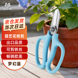 沃施园艺修剪枝剪刀鲜花花艺剪子不锈钢果树剪园林工具厨房剪刀蓝色