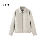 森马外套男秋季时尚质感pu仿皮衣短款宽松简约夹克潮109524108104