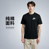 耐克(NIKE)春夏男短袖T恤 纯棉 运动休闲 经典简约 AR4999-013 黑色XL