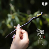 追师发簪古风黑檀木簪子女新中式高级感盘发日常简约中秋节礼物送女友