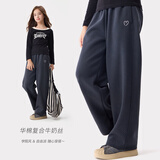多妙屋女童裤子春秋新款儿童直筒卫裤中大童洋气休闲阔腿裤81991深灰170