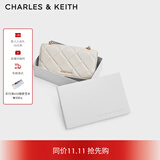 CHARLES&KEITH质感菱格链条小方钱包女包包女包生日礼物CK6-10680924 Cream奶白色 XS