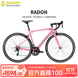 坎普（CAMP）RADON 公路车铝合金顺泰18变速单车圈刹运动赛车碳纤维前叉自行车 粉色 18速 460码