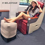 JOYTOUR旅行充气脚垫飞机高铁办公室脚凳脚踏灰色1-3层自由变换 吹气款
