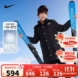 NIKE 耐克童装男童中长款羽绒服冬季新款儿童保暖连帽上衣外套